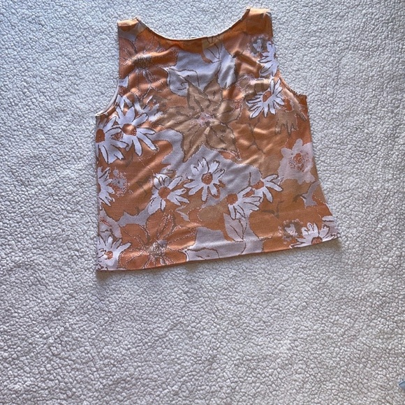 St. John Floral Tank Top - Orange and White - Picture 6 of 6
